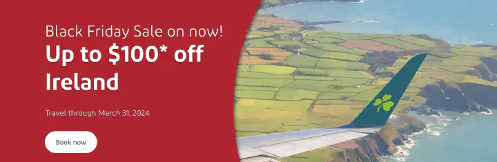 A screenshot of Aer Lingus Black Friday deals.