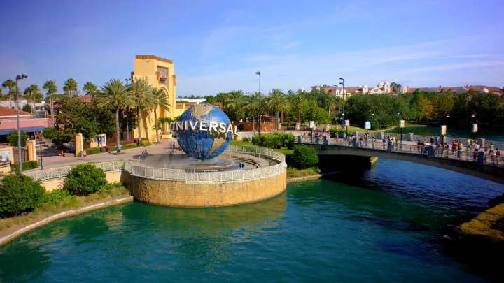 An overview of the Globe at Universal Orlando Florida.