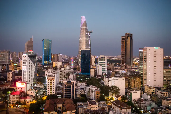 Panoramic view of Ho Chi Minh City, Vietnam.