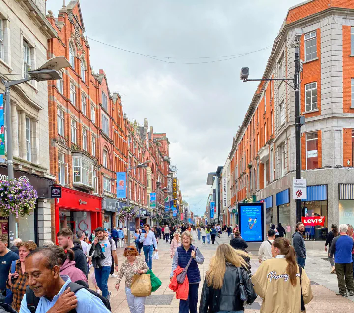 People walking in Grafton Street, Dublin.