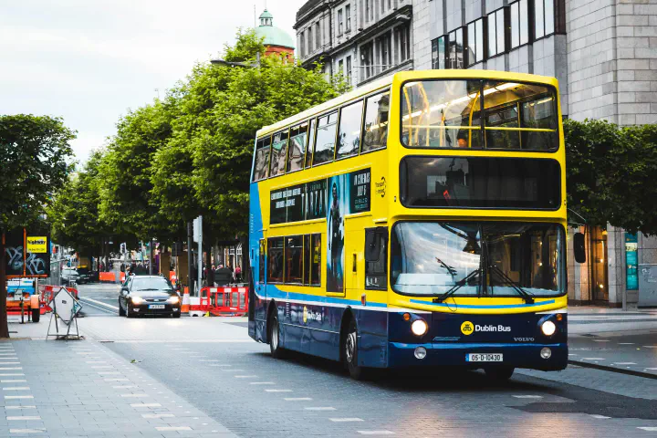 Double-decker bus in Dublin.